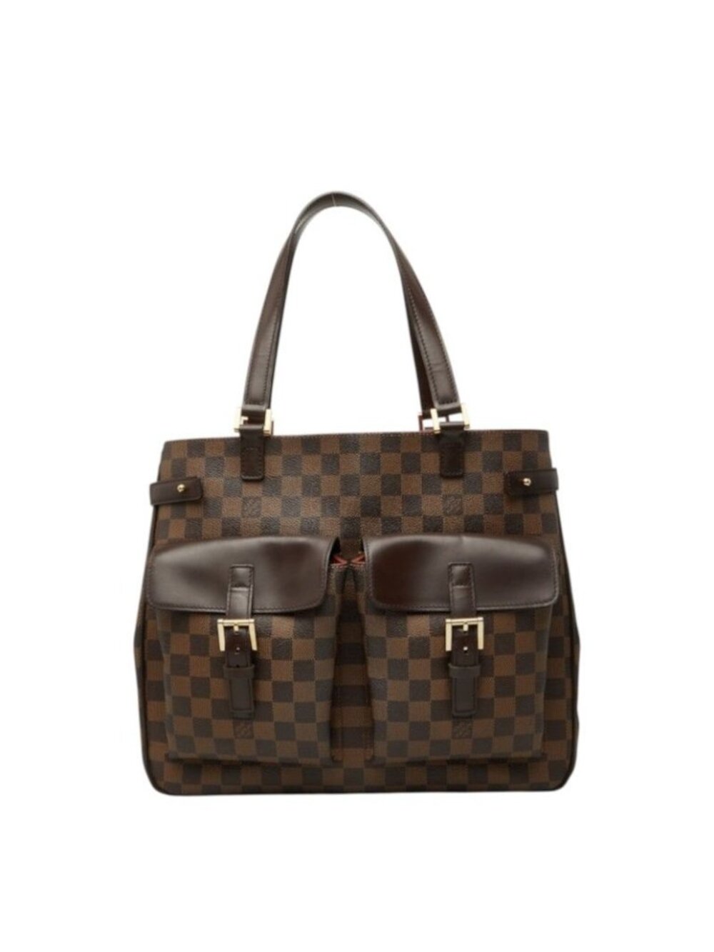 Louis Vuitton Damier Uzes Tote Shoulder Bag Brown Leather